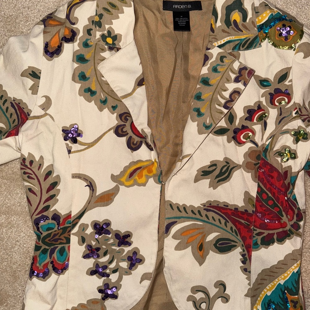 Arden B. Floral sequin Blazer Jacket - Picture 2 of 6